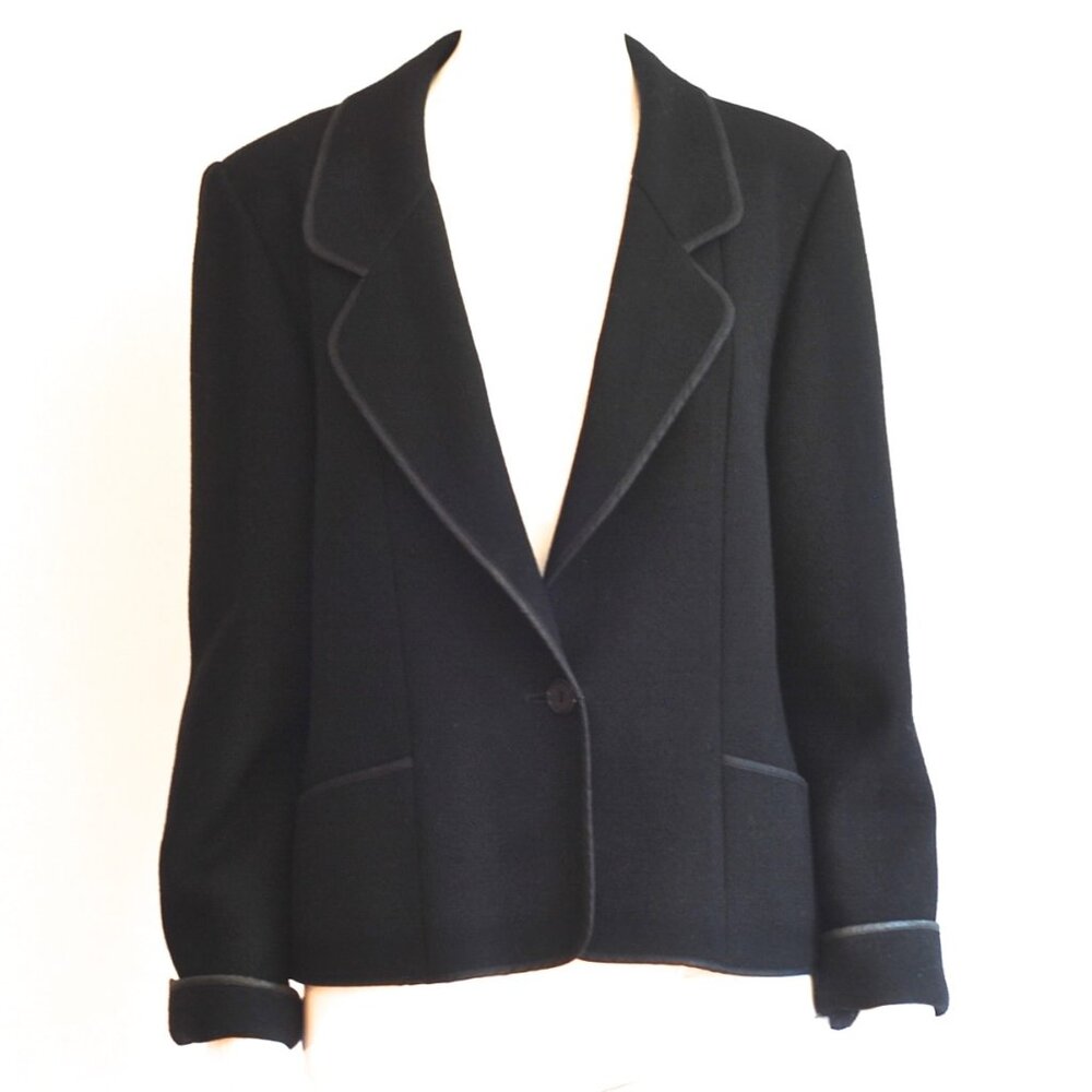 Weinberg Paris Black Wool Blazer With Piping - France